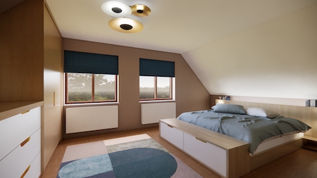 Conception d'une chambre parentale dans un comble