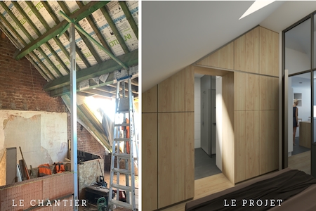 Un am&eacute;nagement de combles en studio sous les toits